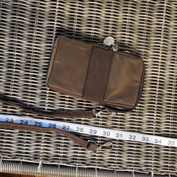 Pretty Lina Mini Crossbody Wallet Phone Bag Pouch Fits Large Phones Brown - Picture 8 of 12